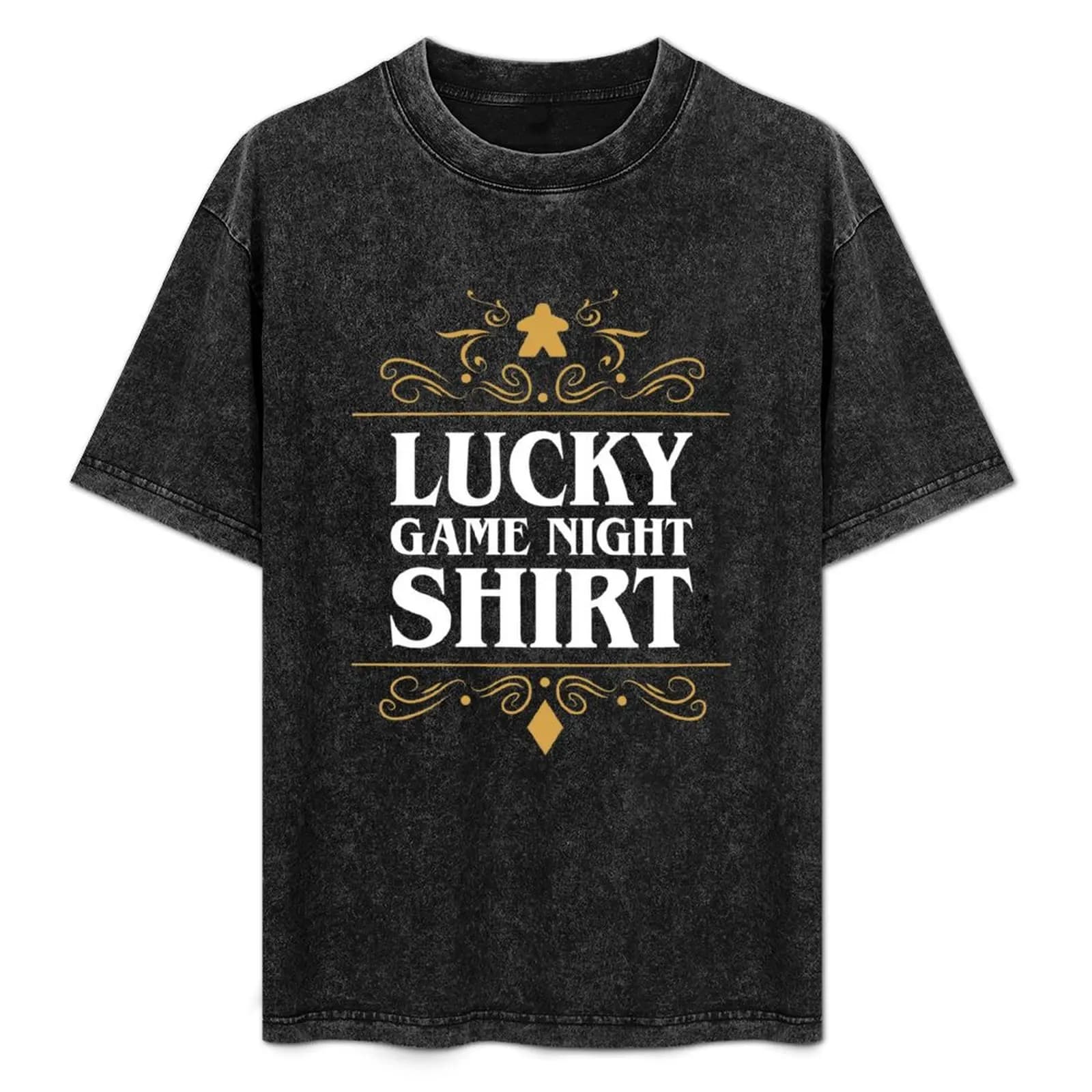 Lucky Board Games Game Night Meeple T-shirt T-shirt basic a maniche corte in tinta unita