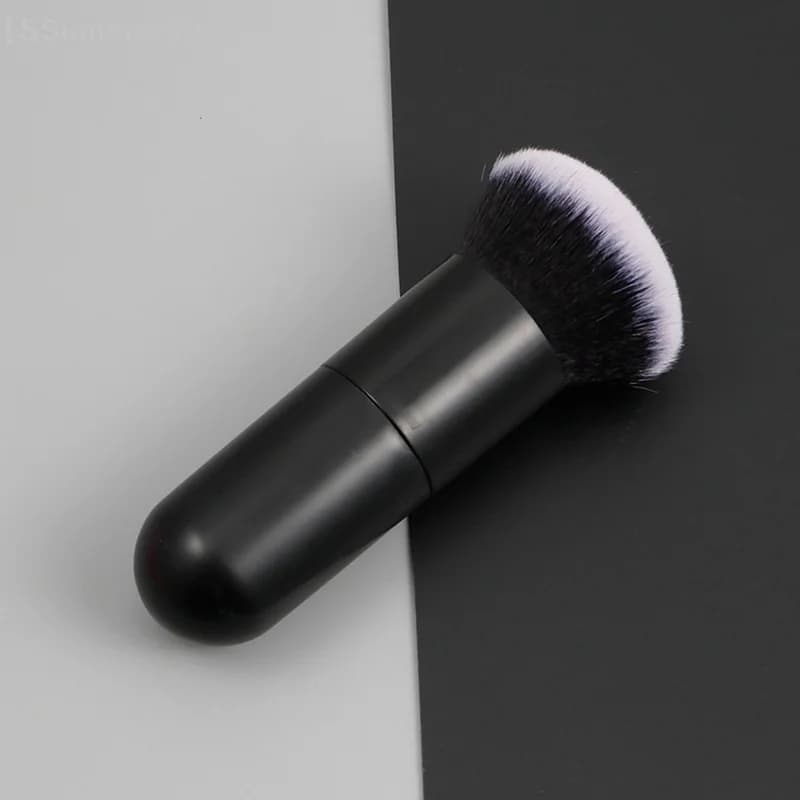 【SSummer10】Pennello professionale per polvere con manico rotondo nero - Strumento cosmetico morbido e soffice per fondotinta, fard e bellezza, regalo per donna【SS】