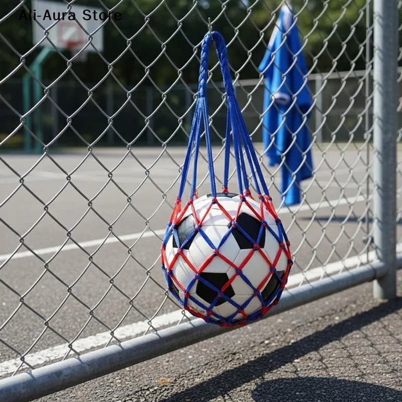 1Pcs Football Net Bag Nylon Bold Storage Single Ball Carry Portable Equipment Outdoor Sports Soccer Basketball Volleyball