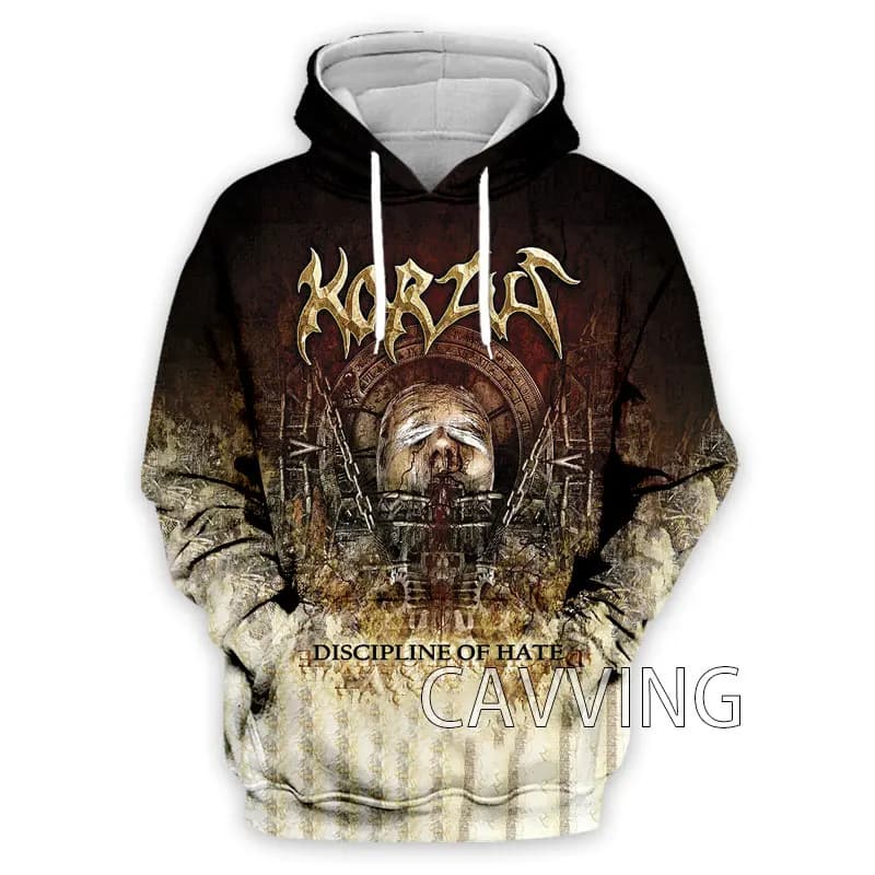 Nuove Felpe con Cappuccio alla Moda per Uomo/Donna con Stampa 3D Korzus Rock, Felpe Harajuku, Abbigliamento Top