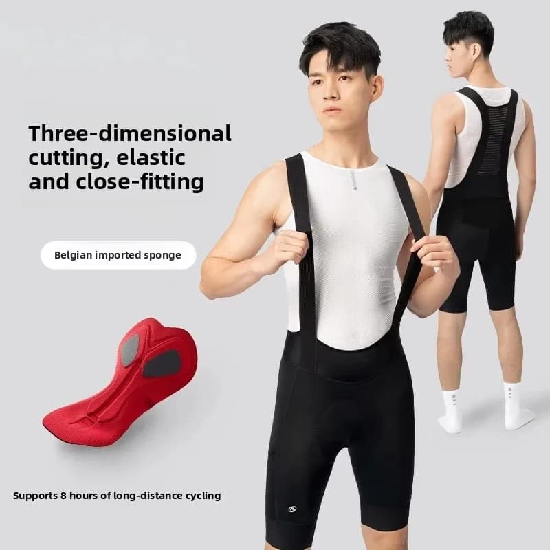 Men's Cycling Bib Shorts 3D Padded Chamois 8H Long Distance High Elasticity Breathable Reflective Pro Race Bike Pants