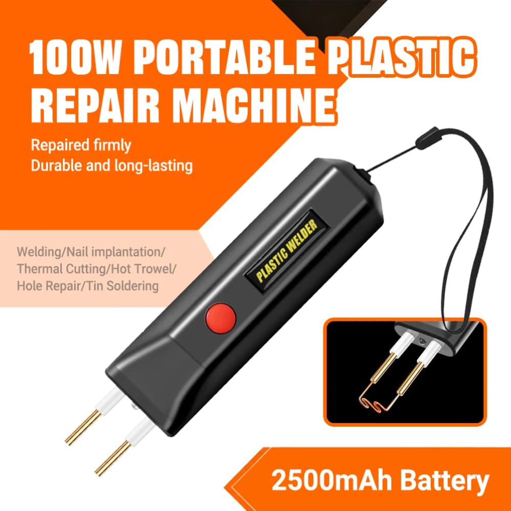 Pistola per saldatura di plastica a batteria da 100 W con ricarica USB-C - Cucitrice a caldo portatile per riparazioni di paraurti auto e kit di saldatura di plastica