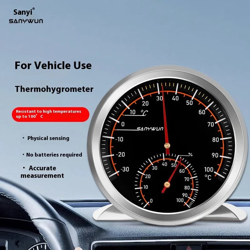 Pannello cruscotto auto Stick-on 2 in 1 Termometro e igrometro Kit aria Accessori per misuratori di temperatura di sfiato per mini veicoli