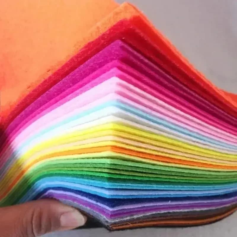 40 pieces of felt fabric soft color sheet assorted patchwork sewn diy squares crafted nonwoven 1 mm thick fabric handmade weaving