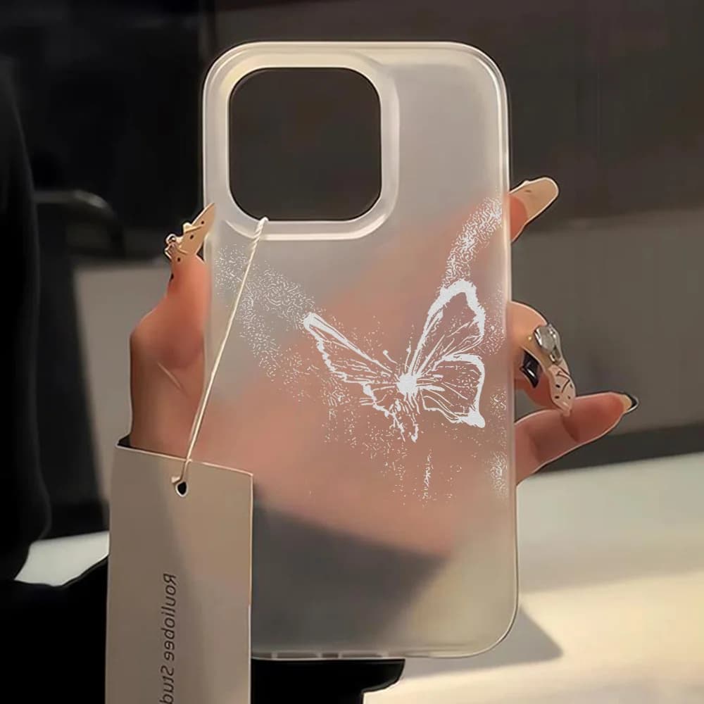 Custodia per telefono estetica farfalla per iPhone 13 Custodia per iPhone 16 14 11 12 15 Pro Max 13 12 Mini Custodia morbida opaca ultra sottile Funda