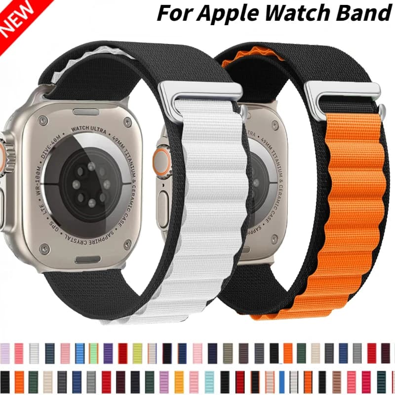 Alpine Loop Strap For Apple Watch Ultra 3 2 1 Band 49mm 11 10 9 8 7 45mm 41mm 42mm 46mm Nylon Bracelet iWatch 6 5 4 3 SE3 2 Belt