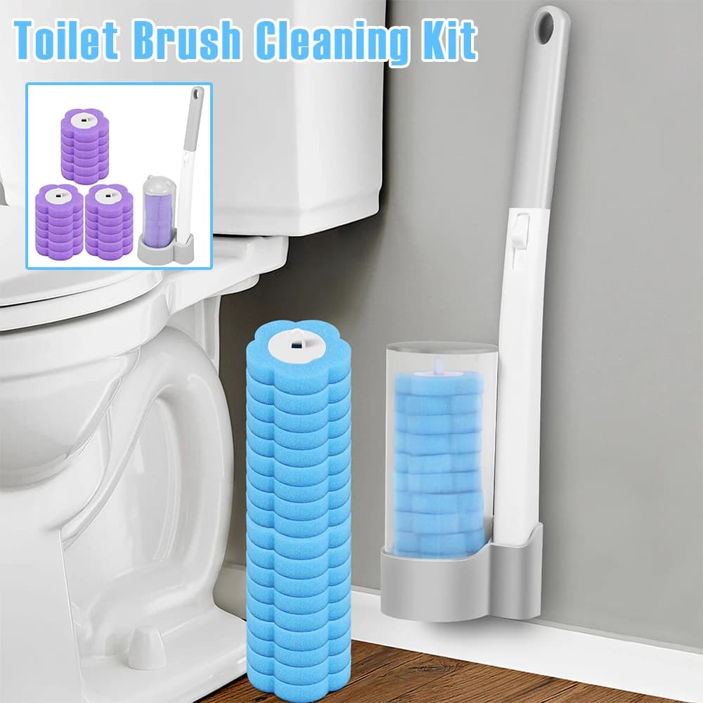 Kit di pulizia per WC usa e getta, pratica spazzola per WC con testina sostituibile, accessori multiuso per il bagno