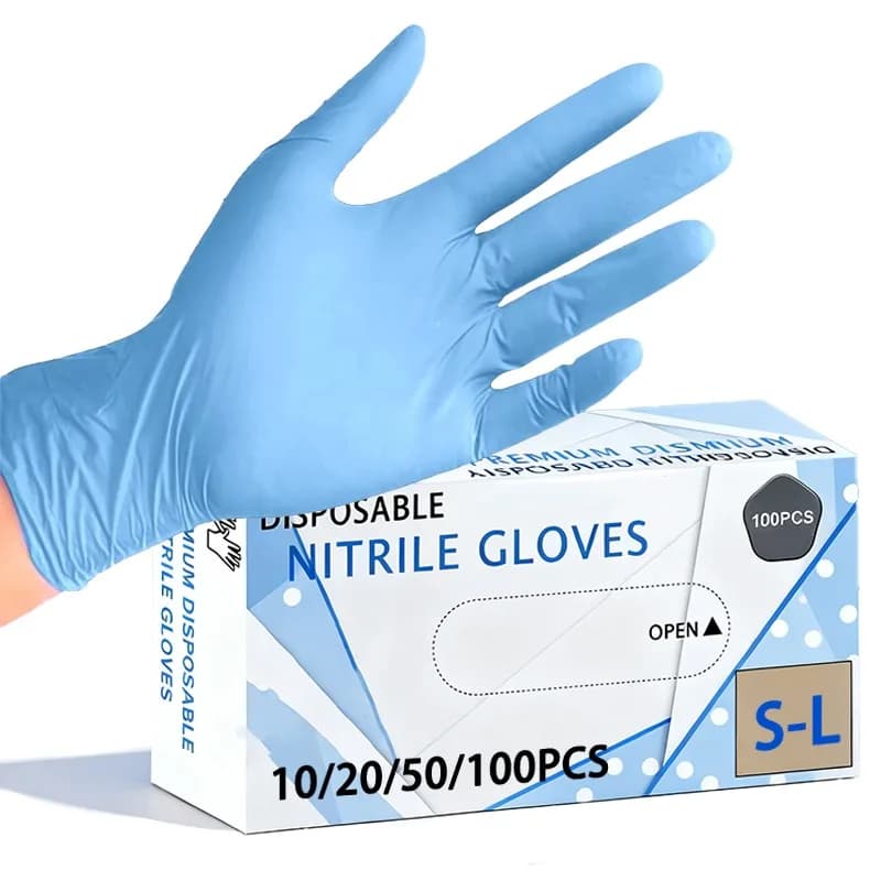 10/20/50/100PCS Guanti in nitrile blu monouso per parrucchiere Pulizia della cucina Guanti in nitrile adatti per la pulizia degli animali domestici Strumenti per tatuaggi