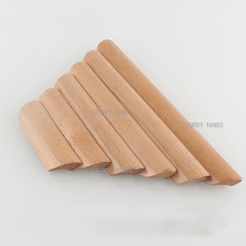 2 maniglie in legno per ante di armadi, maniglie in legno massello per cassetti, distanza tra i fori 64/96/128/160/192 mm, maniglia per mobili e armadi