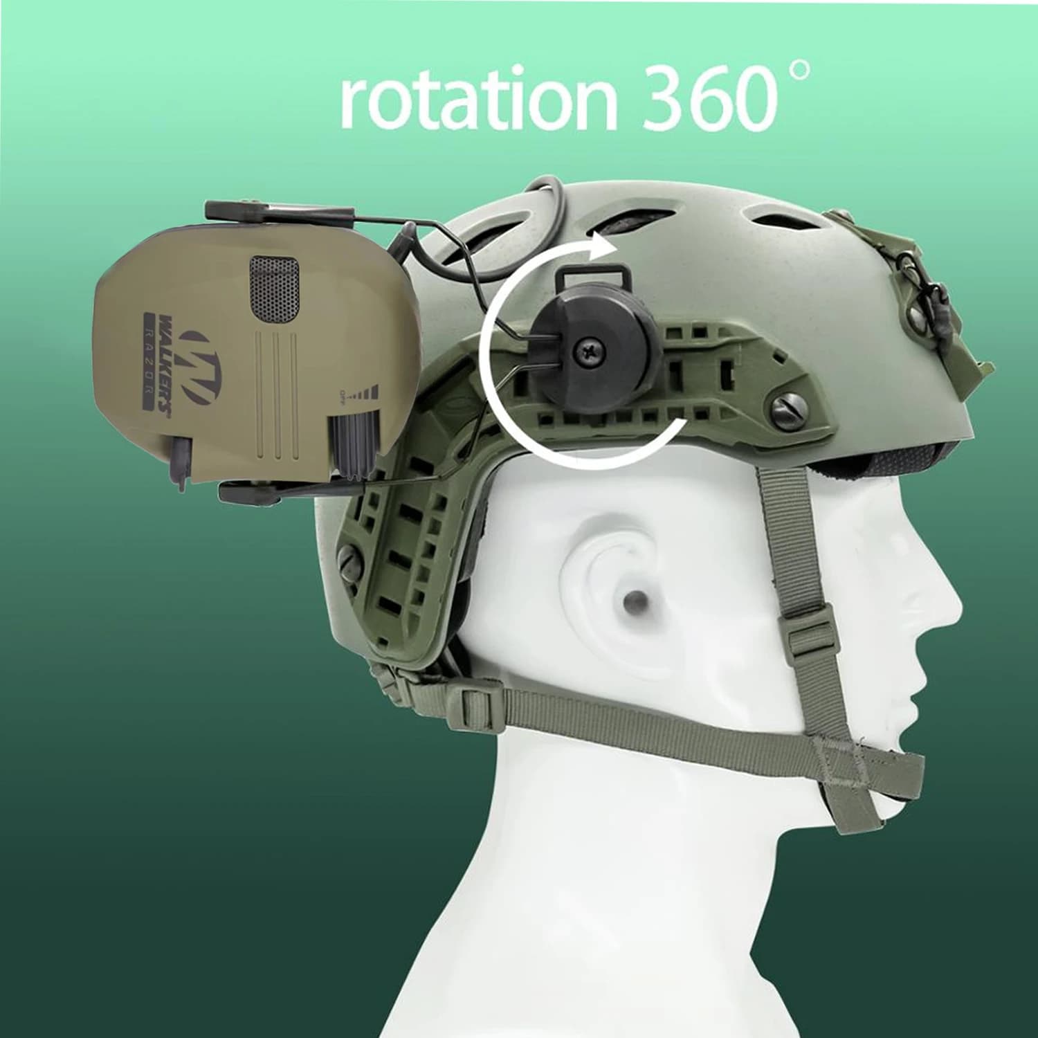 Paraorecchie elettronico ARC OPS-CORE Adattatore per binario per casco Supporto per cuffie tattico per cuffie da caccia per camminatori