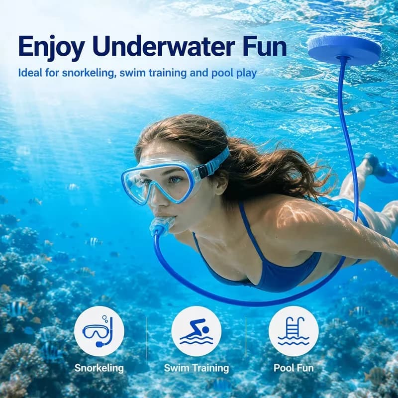 Single Double Head Snorkel Silicone Underwater Breathing Tube For Adult Beginner Diving