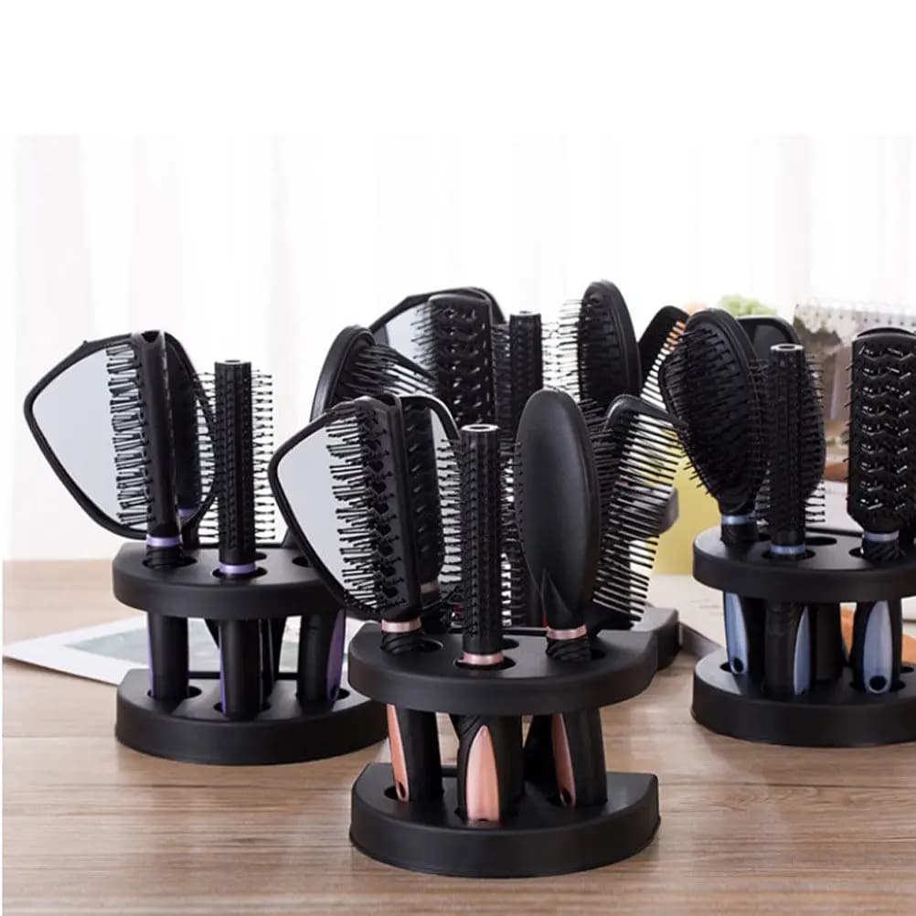 Set di 5 Pezzi: Pettine e Specchio, Strumenti per lo Styling dei Capelli, Spazzola Antistatica Districante, Compatto e Leggero, Essenziale per il Trucco e i Viaggi