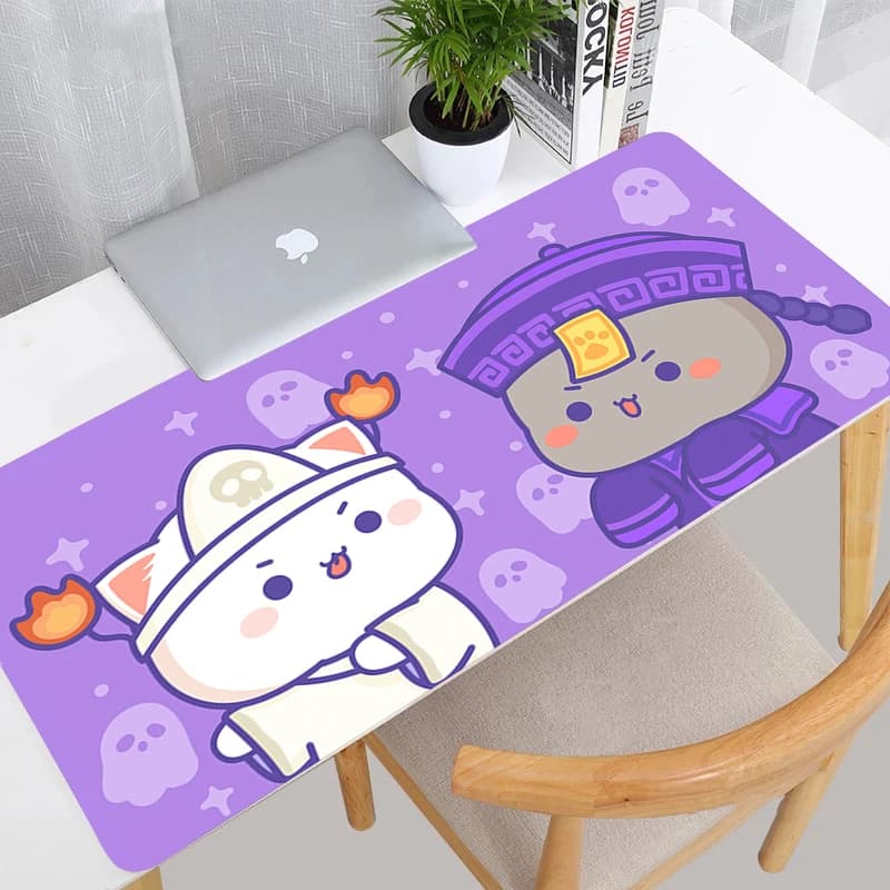 Halloween Peach Mochi Cat Mouse Pad Kawaii Cartoon Laptop accessori da gioco Mousepad PC Anime Gamer Lock Edge Desk Mat tappeto