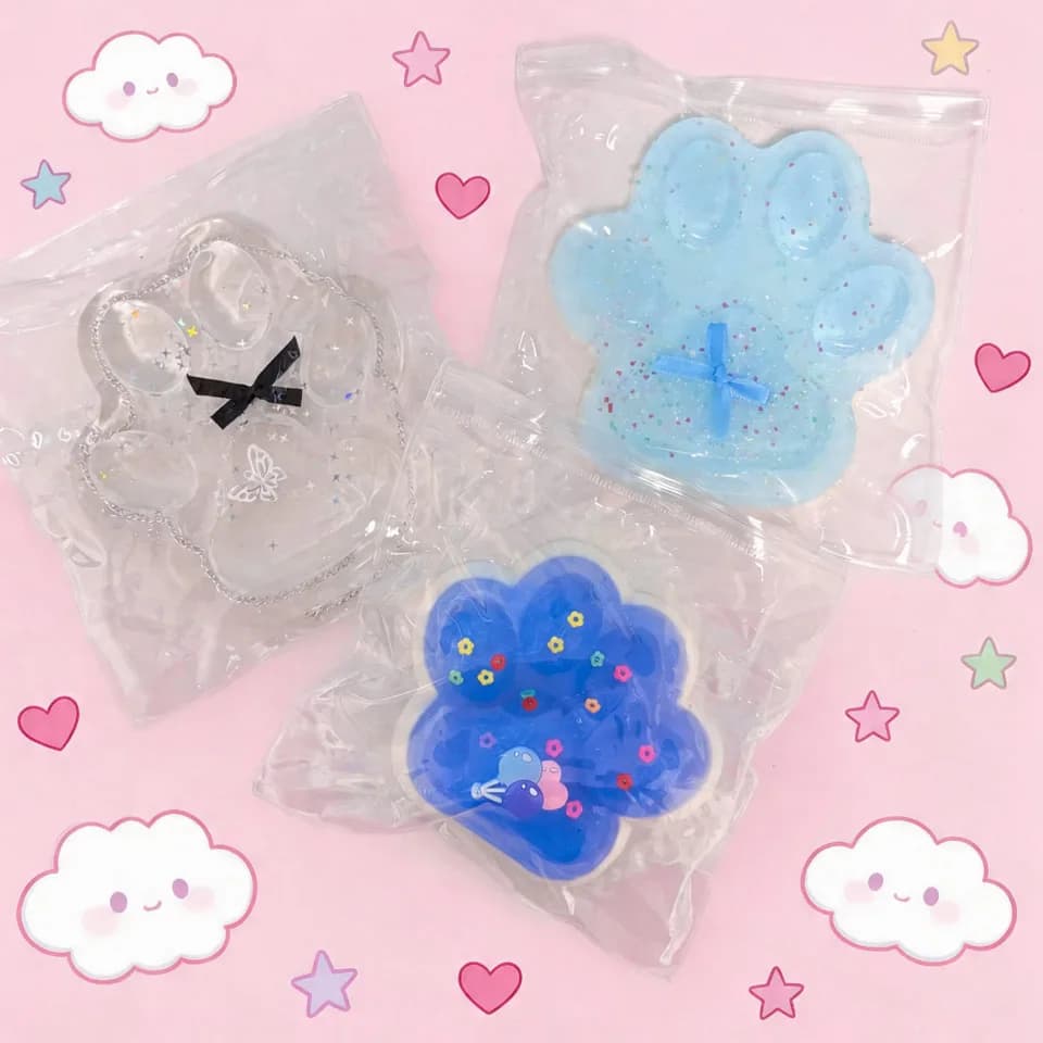 3 pezzi di giocattoli squishy a forma di zampa di gatto alla moda, giocattoli antistress a lento ritorno a forma di cristallo, regalo perfetto per bambini