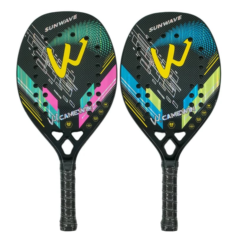 Camewin 3K Beach Tennis Full Carbon Fiber Rough Surface outdoor sports racket for men adult woman Senior Player 2024 new