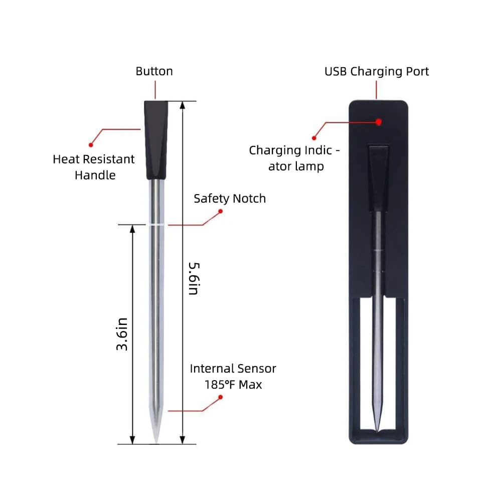 Termometro per barbecue per alimenti USB senza fili Bluetooth APP mobile Nuovo termometro per barbecue per alimenti da cucina Termometro per carne