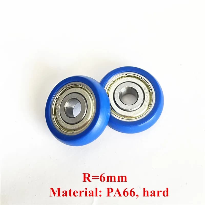10 pieces 6*24*7mm spherical cam, blue pulley, PA66 roller (no bubbles), window pulley/casset, R 6mm