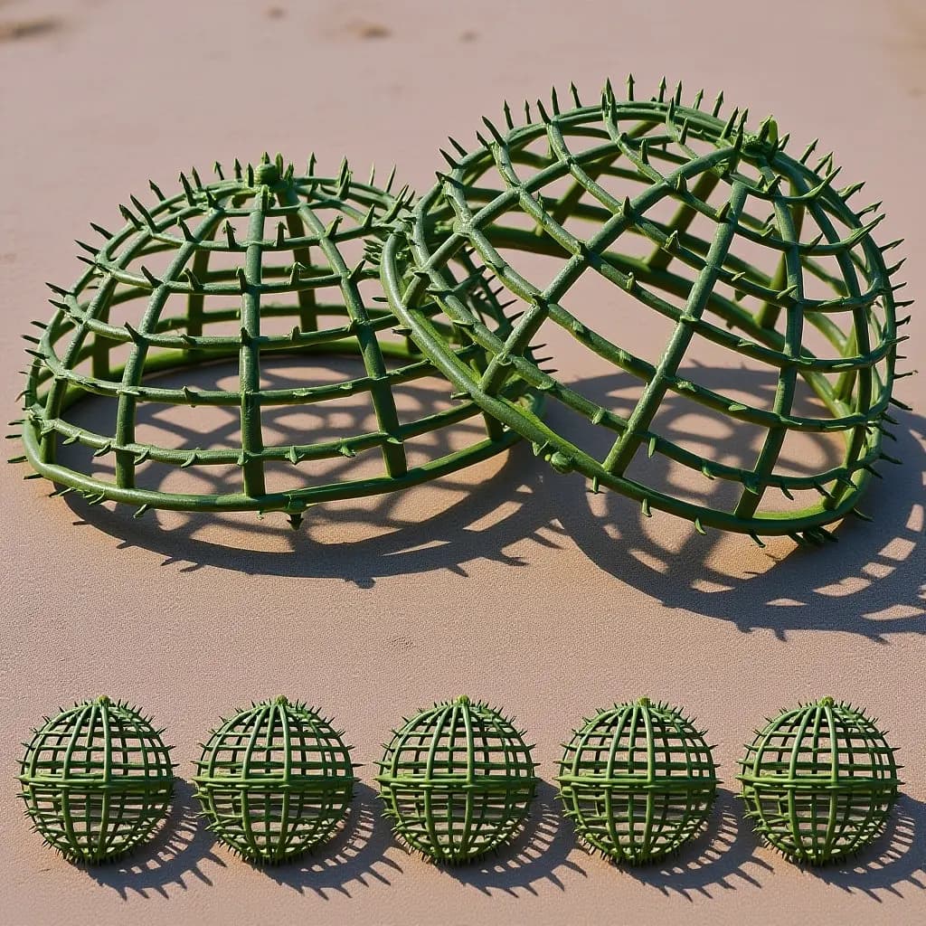 Set di 6 Supporti per Piante Artificiali a Sfera, Porta Fiori in Plastica, Supporto Decorativo per Sfere di Erba per Casa, Ufficio e Giardino
