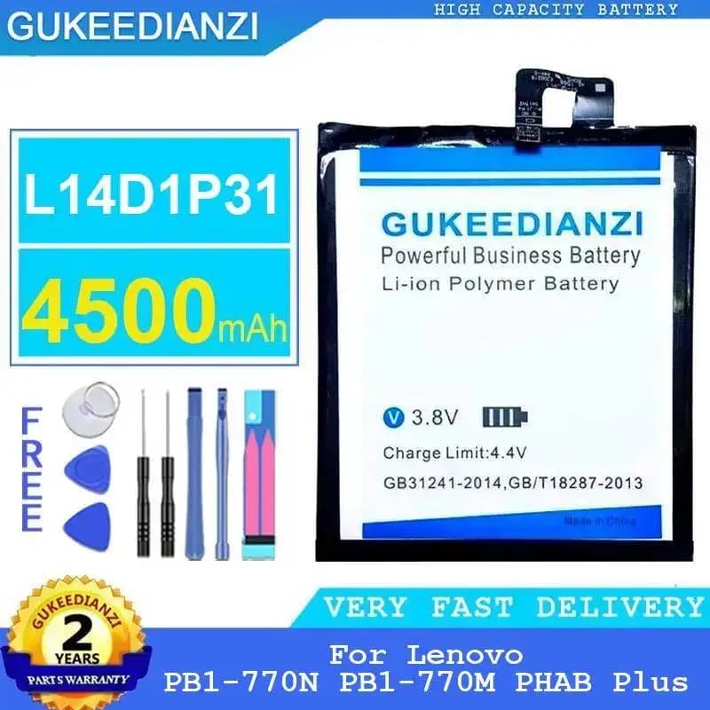 Batteria per tablet da 4500 mAh per Lenovo Phab Plus PB1-770N PB1-770M L14D1P31 Ricarica rapida