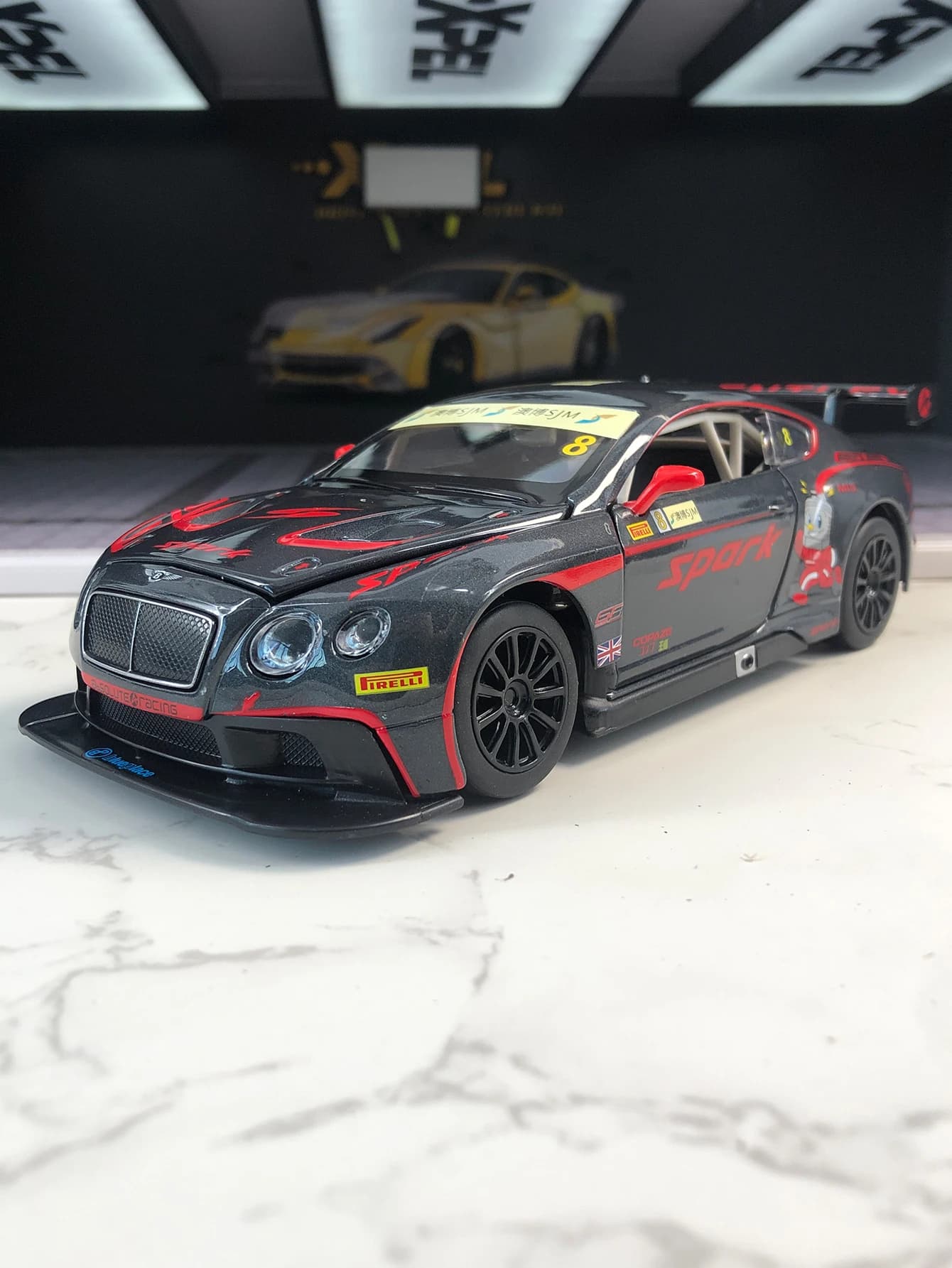 CCA 1:24 simulation zinc alloy Bentley Continental GT3 model car, static ornament, metal collectible gift car