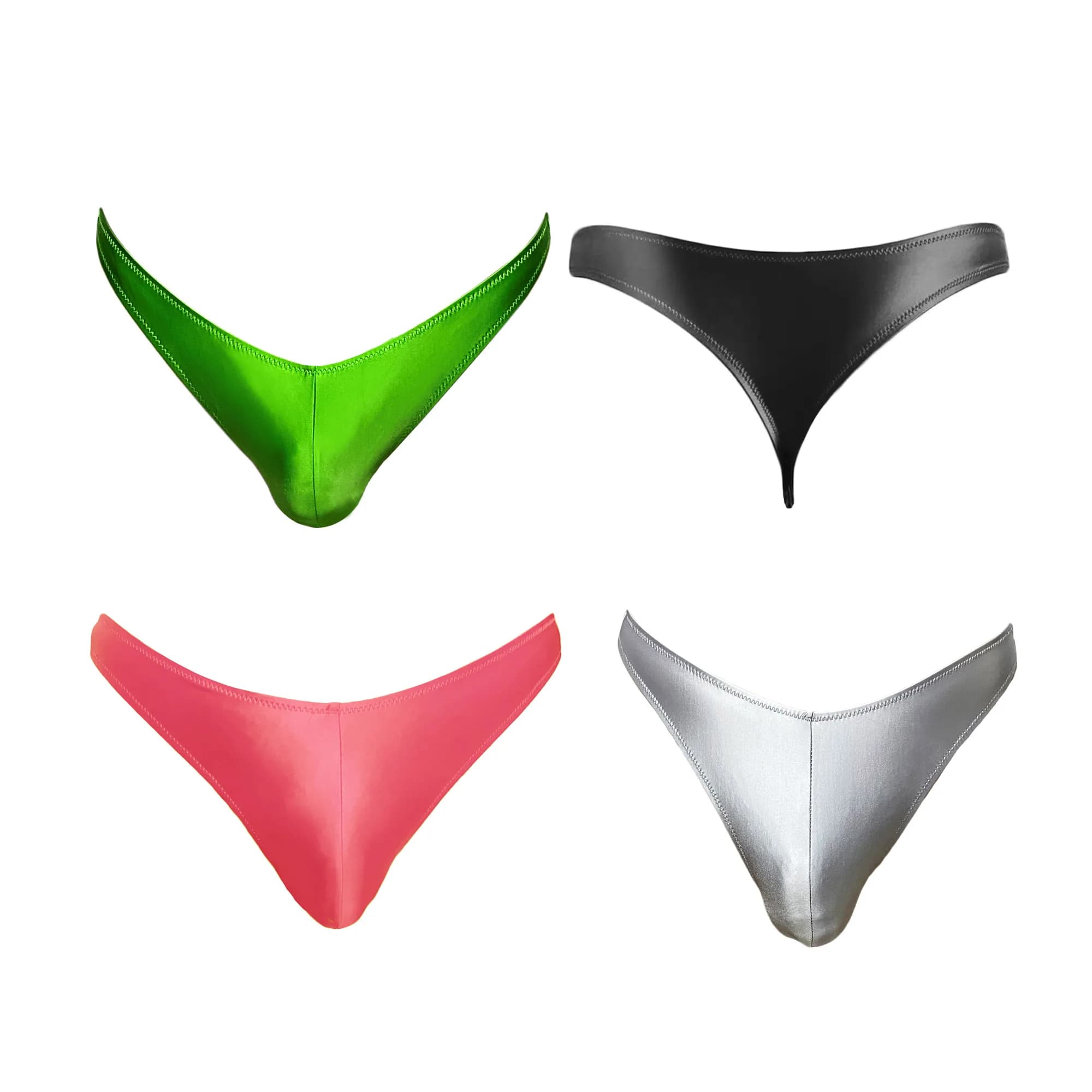 XClocKNYoung Perizoma da uomo in raso lucido a vita bassa, taglie forti, biancheria intima oversize lucida, bikini a tinta unita, slip bikini a vita alta