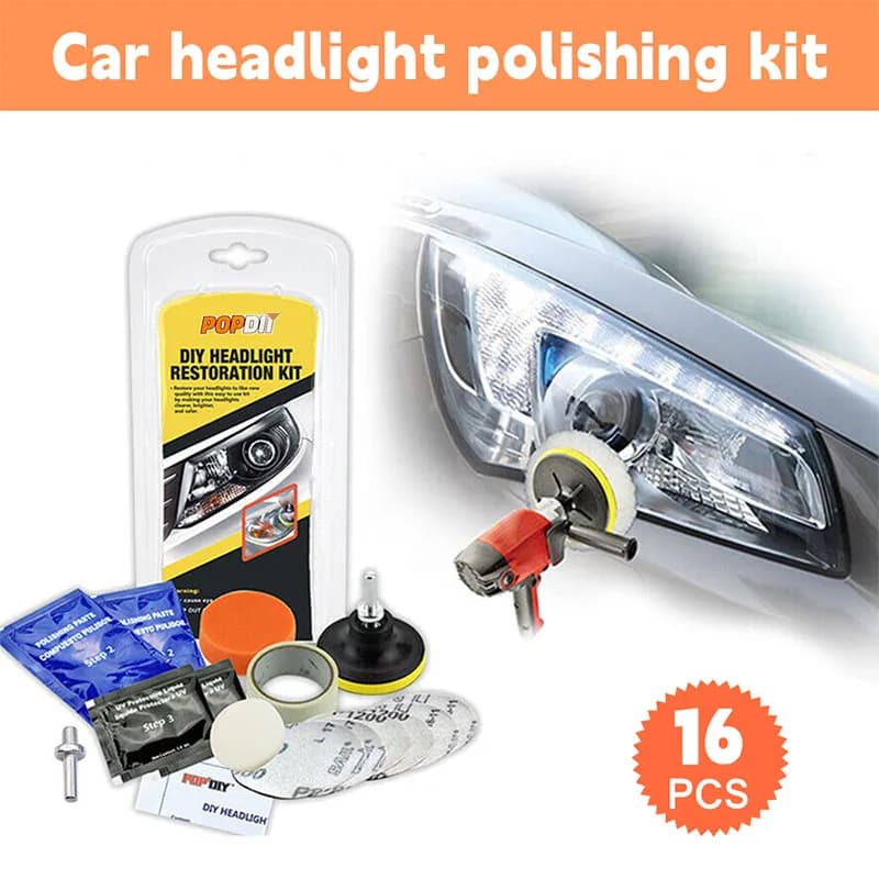 Kit di ripristino fari fai-da-te, pulizia e lucidatura, kit di riparazione e pulizia fari auto, pasta detergente