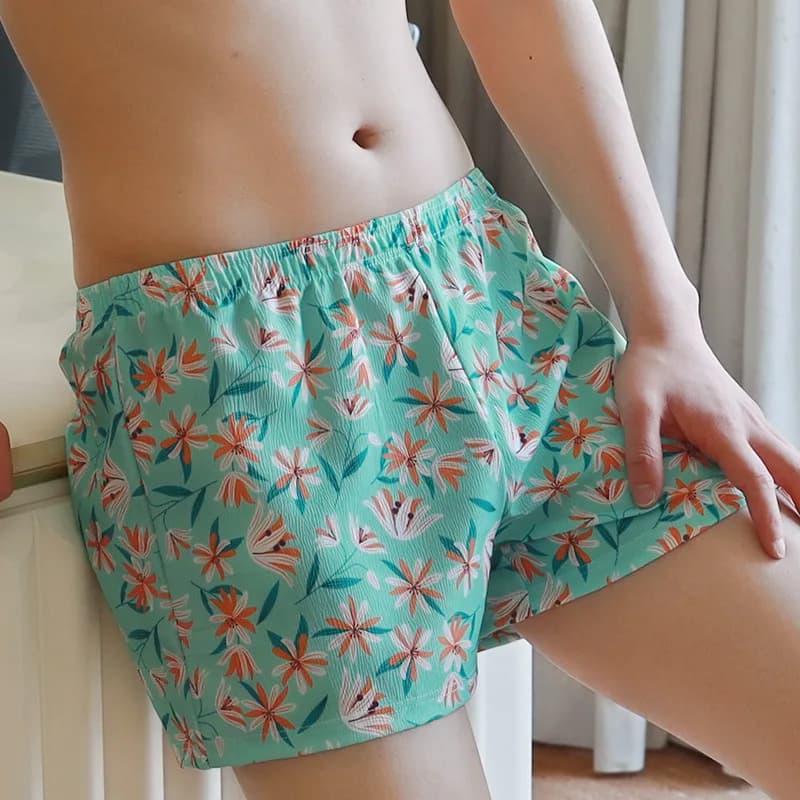 Fashion Printed Cotton Men Breathable Panties Sleepwear Male Loose Arrow Pants Homewear Underwear Youth Workout Boxer Shorts