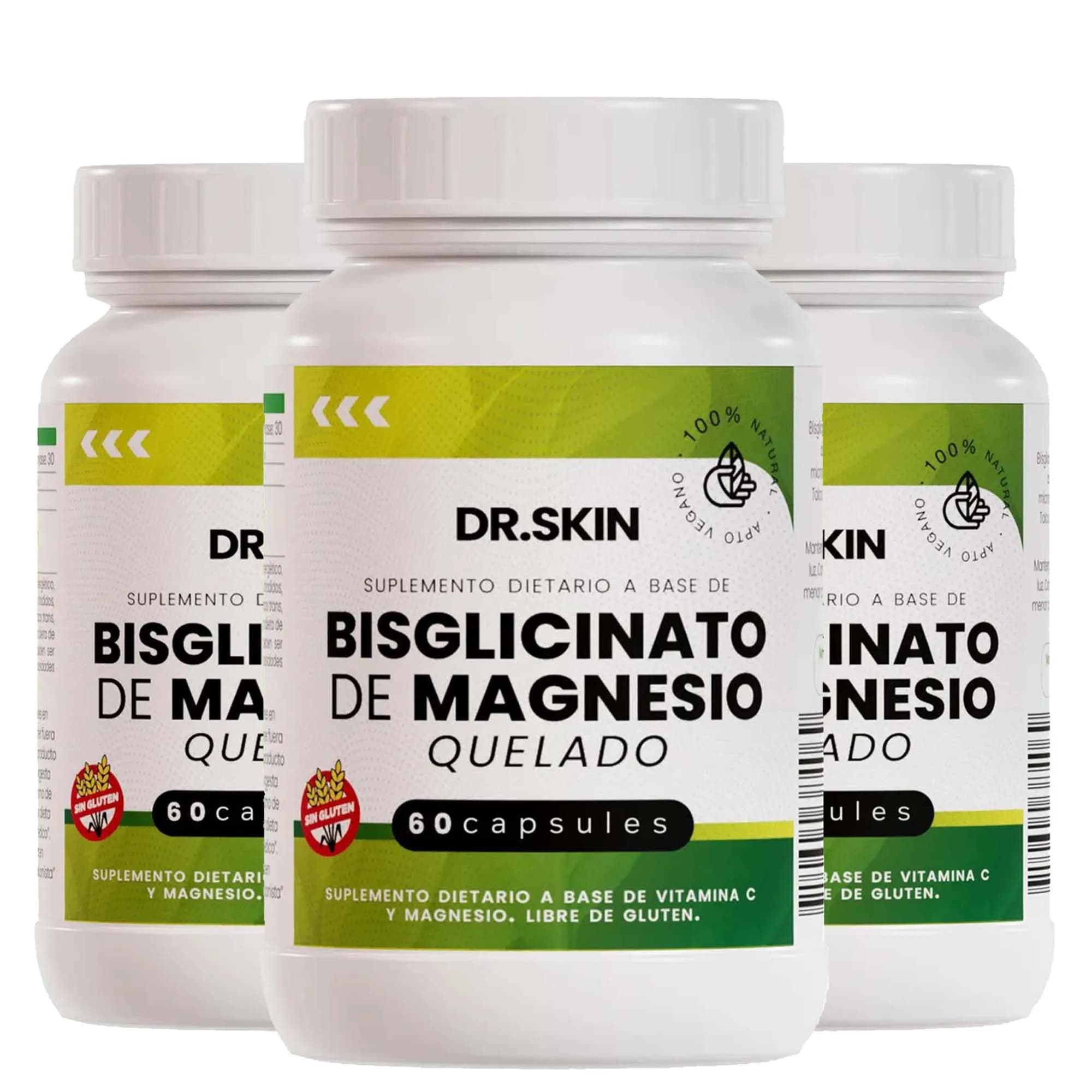 High absorption magnesium glycinate capsules with vitamin C supplement dieteria Sollievo from stress and anxiety