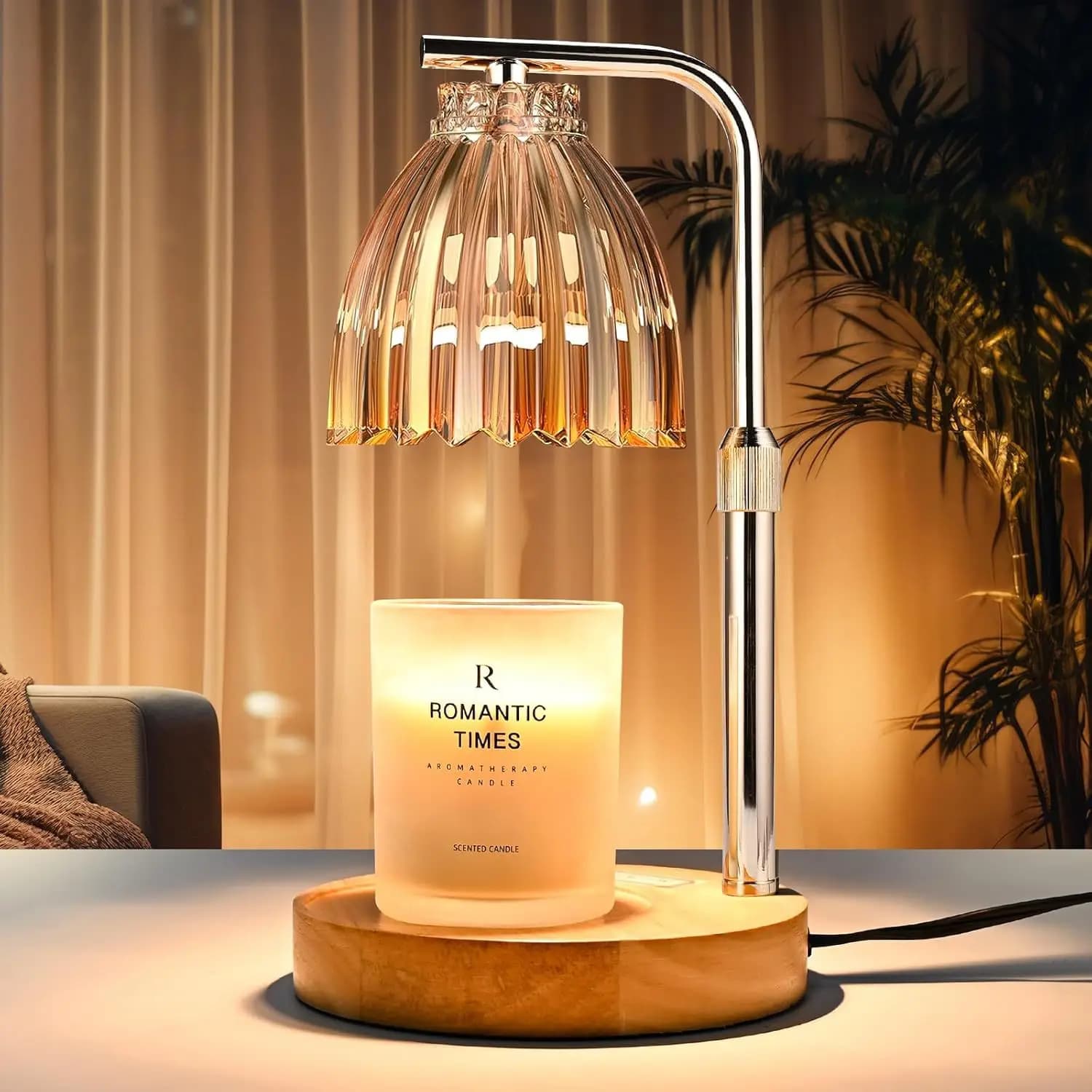 Lampada Scaldacera per Aromaterapia Regolabile in Altezza con Timer e Dimmer, Lampada da Tavolo Decorativa per la Casa