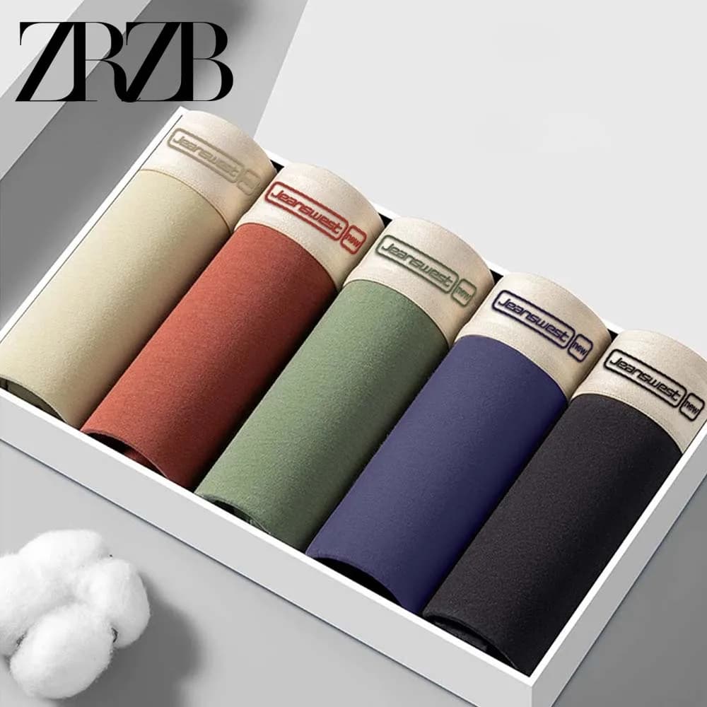 ZRZB Boxer da uomo in cotone traspirante, abbigliamento da uomo elasticizzato, non restrittivo, mutande da uomo con taglio 3D, design a U, intimo