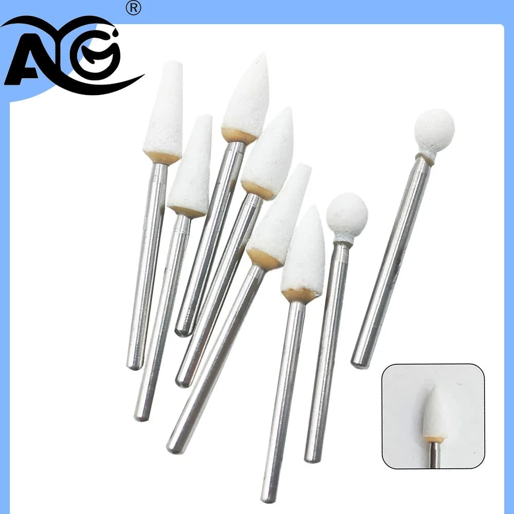 AG 12Pcs/Pack Dental Polishing Stone Handpiece Burs FG Cone Flame Dentist Teeth Whiting Dentist Tools Ceramic Grinders Care