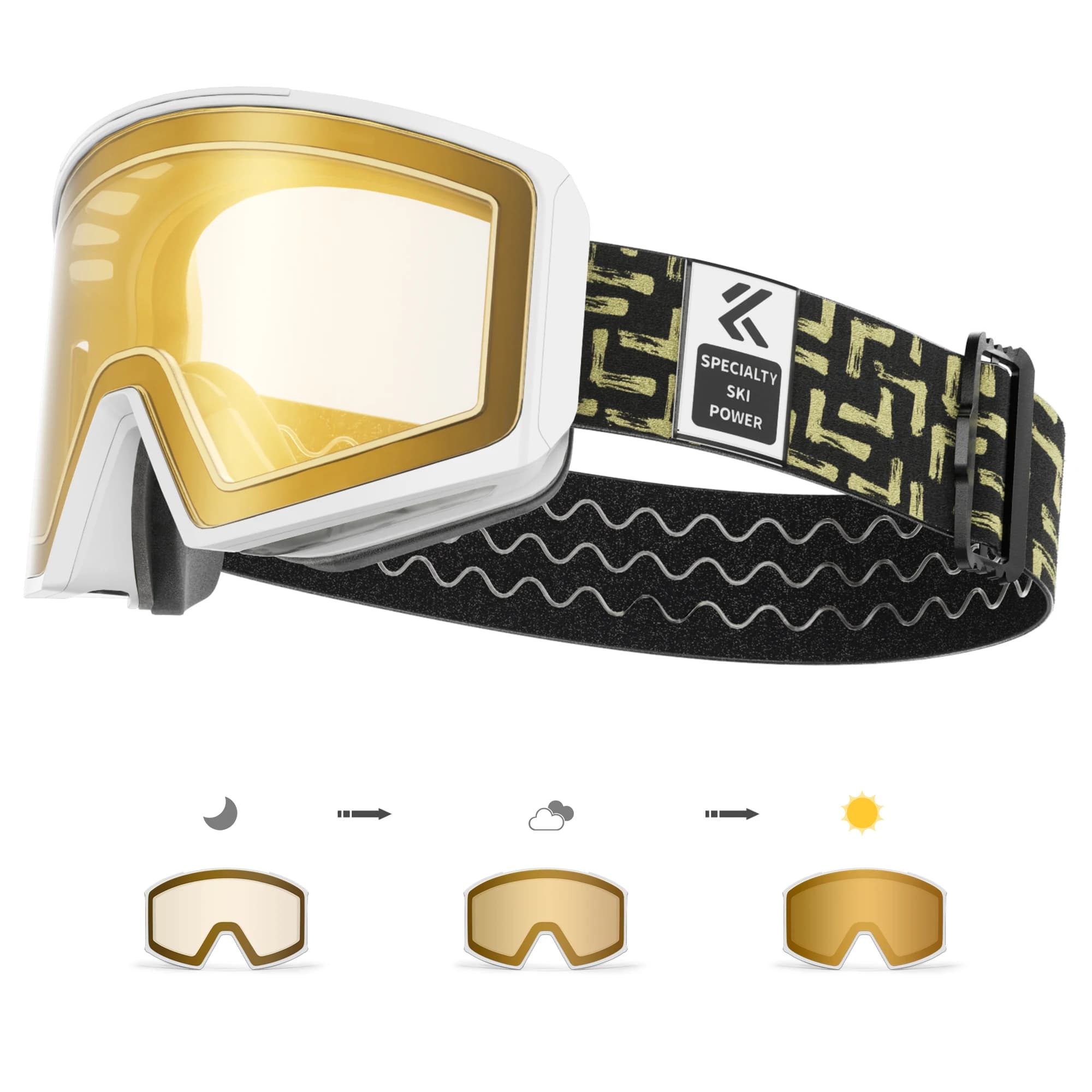 KAPVOE Nuovi occhiali da sci fotocromatici per esterni Snowboard Uomo Donna Occhiali Occhiali da sole da neve invernali UV400 Lenti di attrazione magnetica