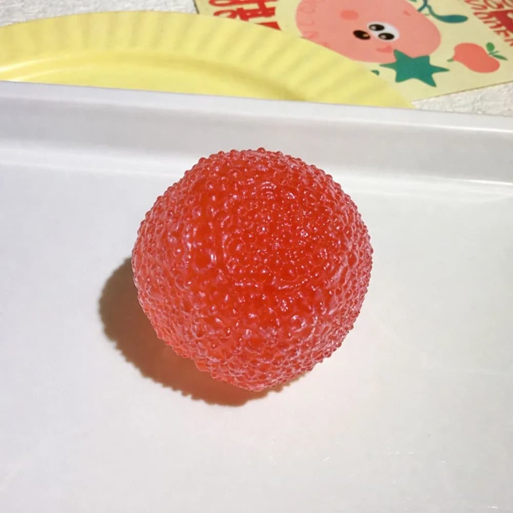1 pz Pallina Antistress Rossa Testurizzata con Perline, Emette Suono, in Gomma Morbida, Giocattolo Sensoriale Antistress da Stringere per Bambini e Adulti, Gadget per Feste