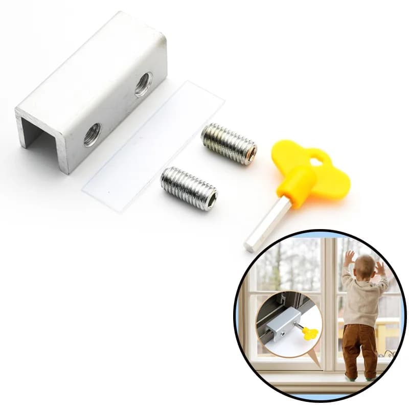 T Sliding Sash Stopper Cabinet Locks Straps Doors Security Anti-theft Lock Window Sliding Door Baby Kids Child Safety Doors Lock