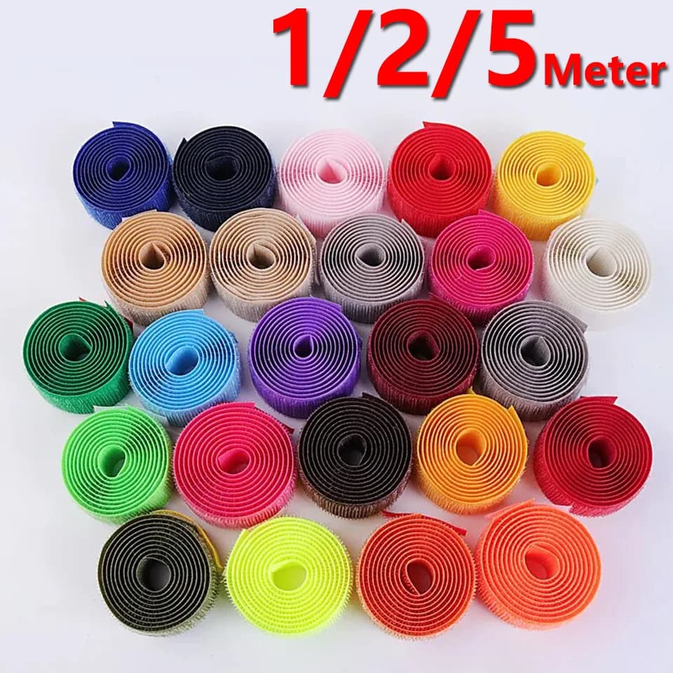 1/2/5M Colore Velcros Nastro di Fissaggio Senza Colla Gancio e Anello Striscia per la Casa Divano Copriletto Forniture Per Cucire FAI DA TE Magia Adesivo In Nylon 20mm