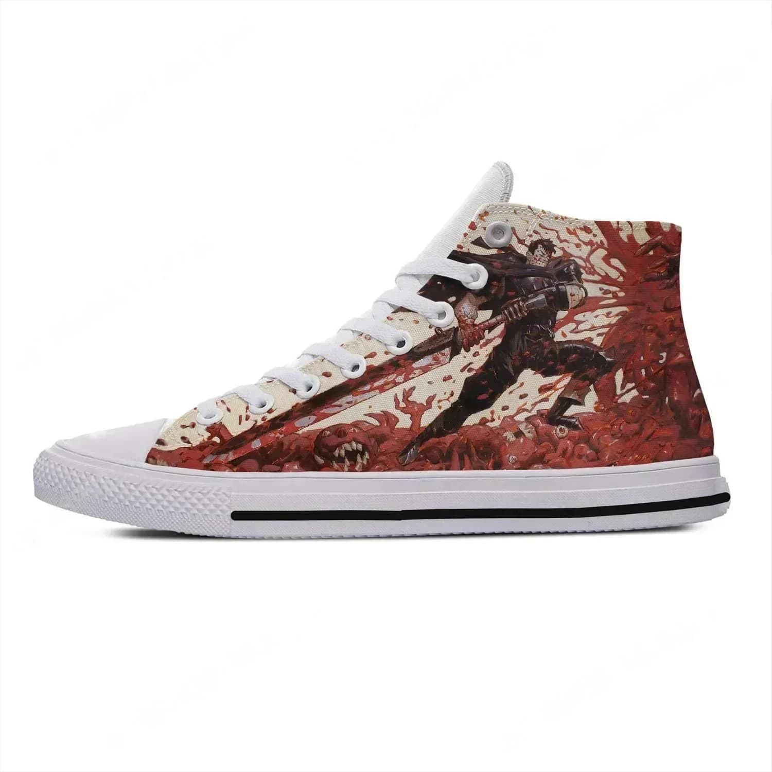 Anime Berserk Guts High Top Sneakers Women's Adolescent Fashion Shoes Casual Running Shoes Canvas Light Shoes with 3D Printing