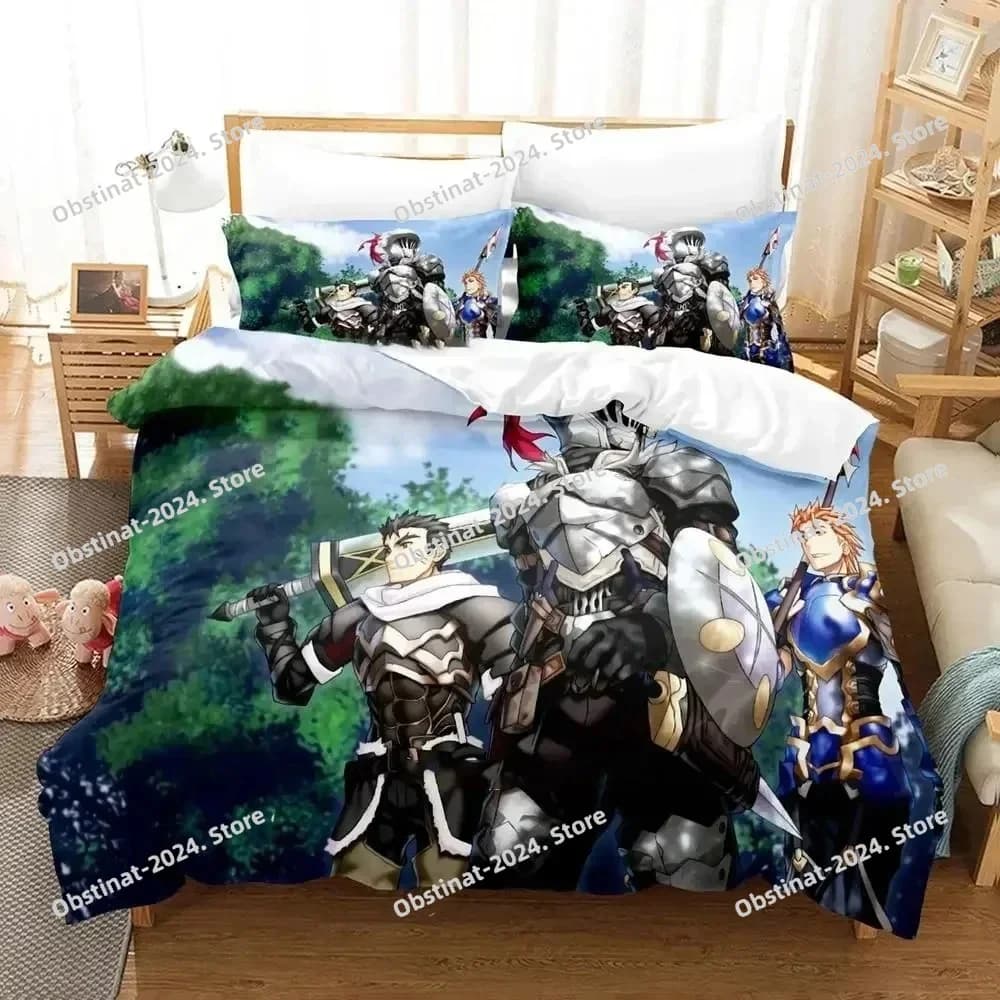 Anime Goblin Slayer Set biancheria da letto Copripiumino Set letto Copripiumino Federa Trapunte King Queen Size Ragazzi Set biancheria da letto per adulti