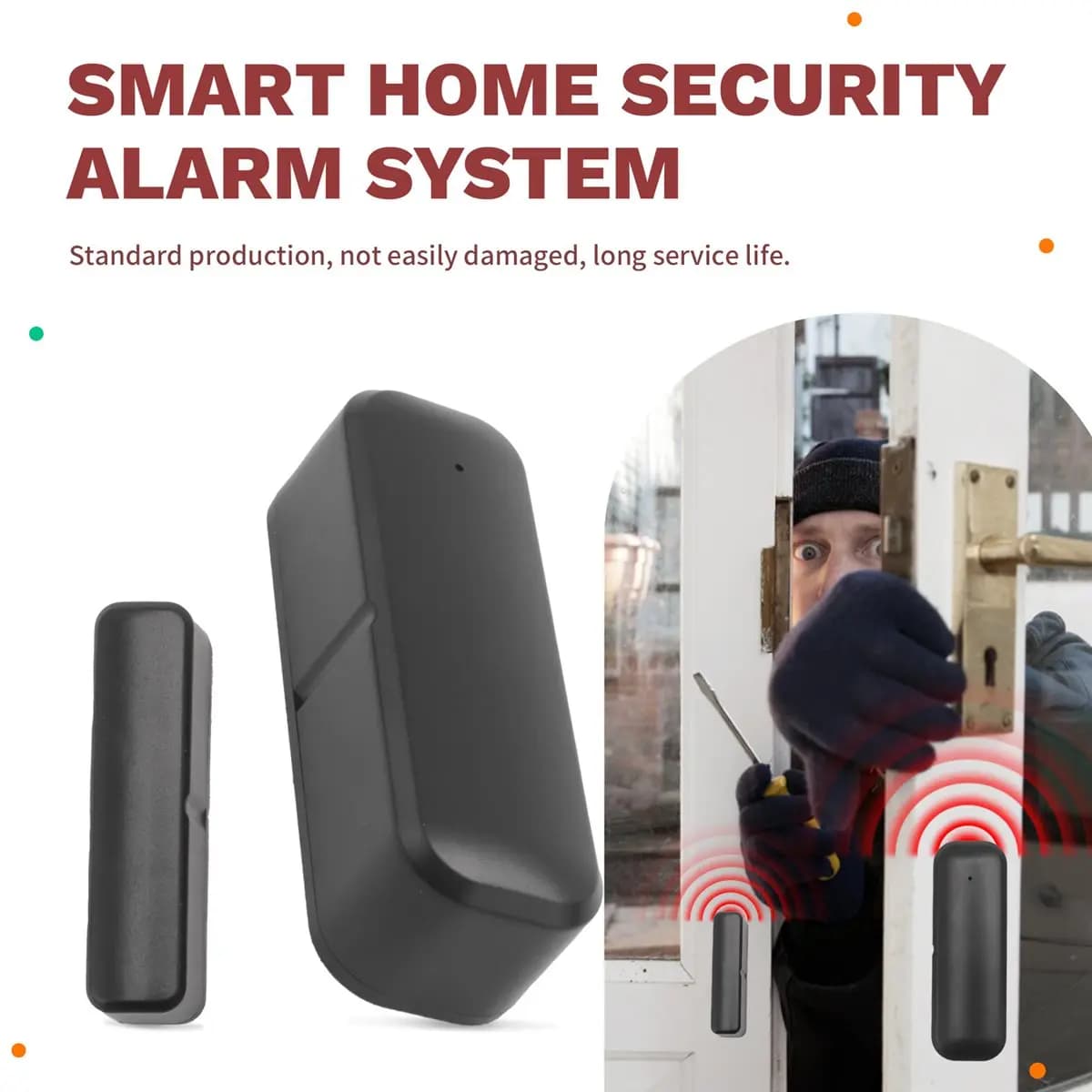 (ABDH) Sensore per Porte e Finestre Tuya Wifi, Sensore di Sicurezza Antifurto Magnetico, Allarme Smart Life per Controllo Remoto tramite APP