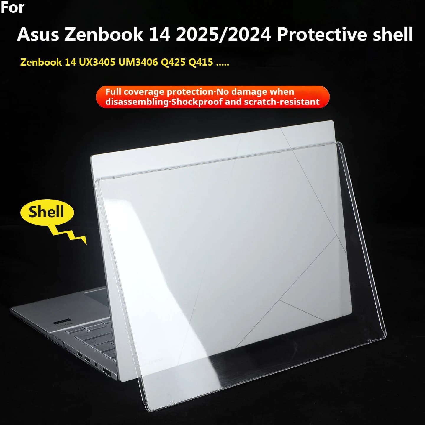 High-transparent protective shell For ASUS Zenbook 14‌ OLED 2025/2024 Notebook anti-falling case UX3405C UM3406K Q425 Q415 14"