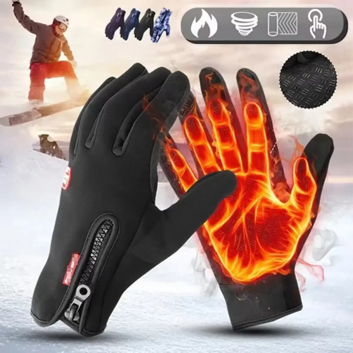 Guanti caldi touchscreen Ciclismo all'aperto Guida Moto Guanti freddi impermeabili Guanti da sci invernali da donna antiscivolo antivento