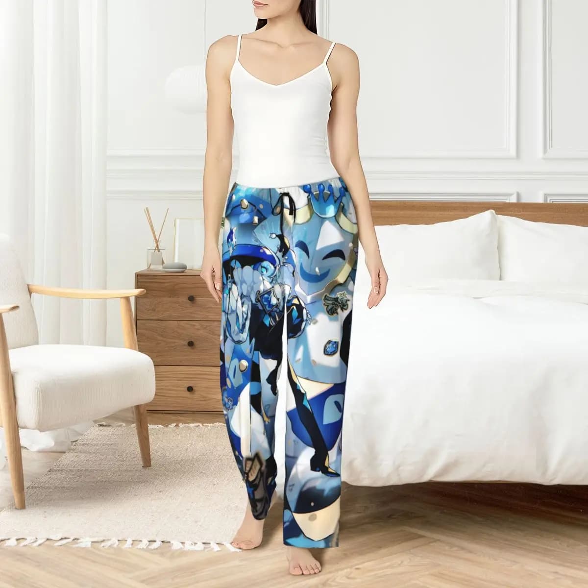 C-Cookie Run Kingdom custom pajamas trousers for women, cute anime nightwear, elasticized night pants with pockets