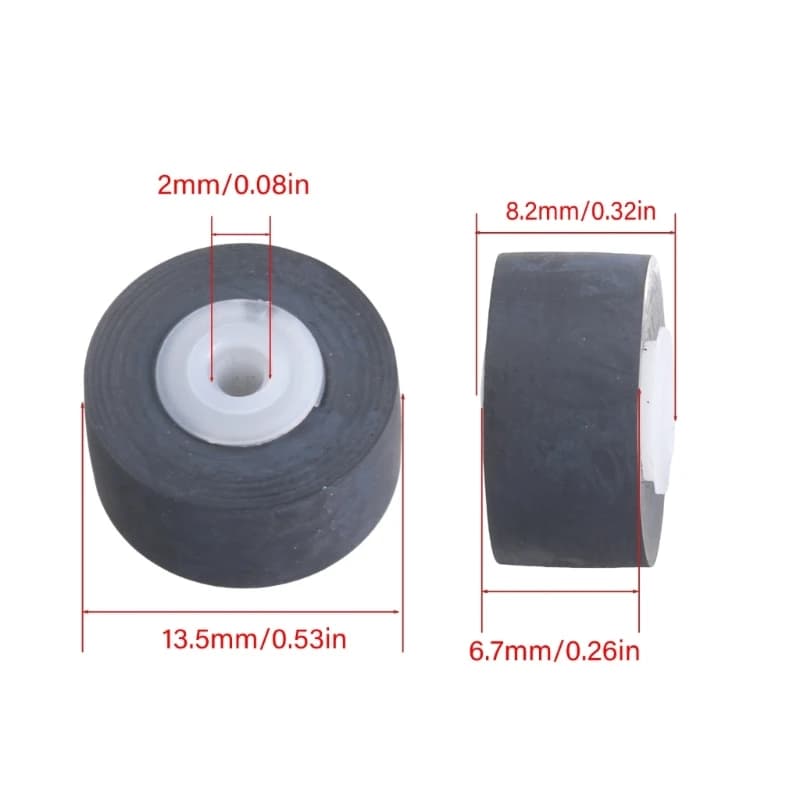 45BB 13.5x8.2x6.7x2mm Set di rulli di pizzico in gomma per mazzi di nastro Registratore a nastro Puleggia per cintura Facile installazione Accessori uditivi