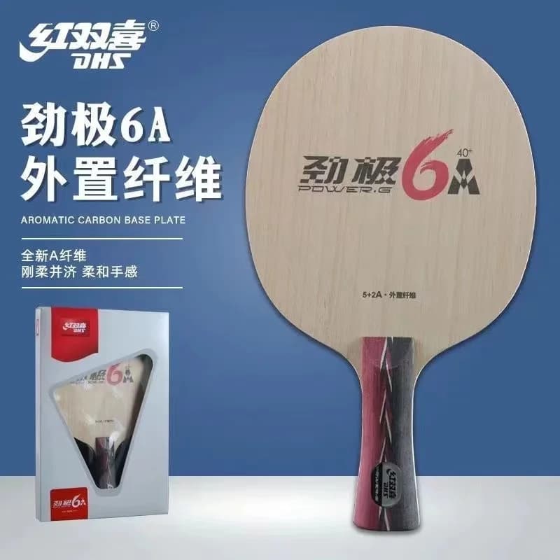 Lama da ping pong originale DHS PG 6A/6X con racchetta da ping pong in fibra esterna