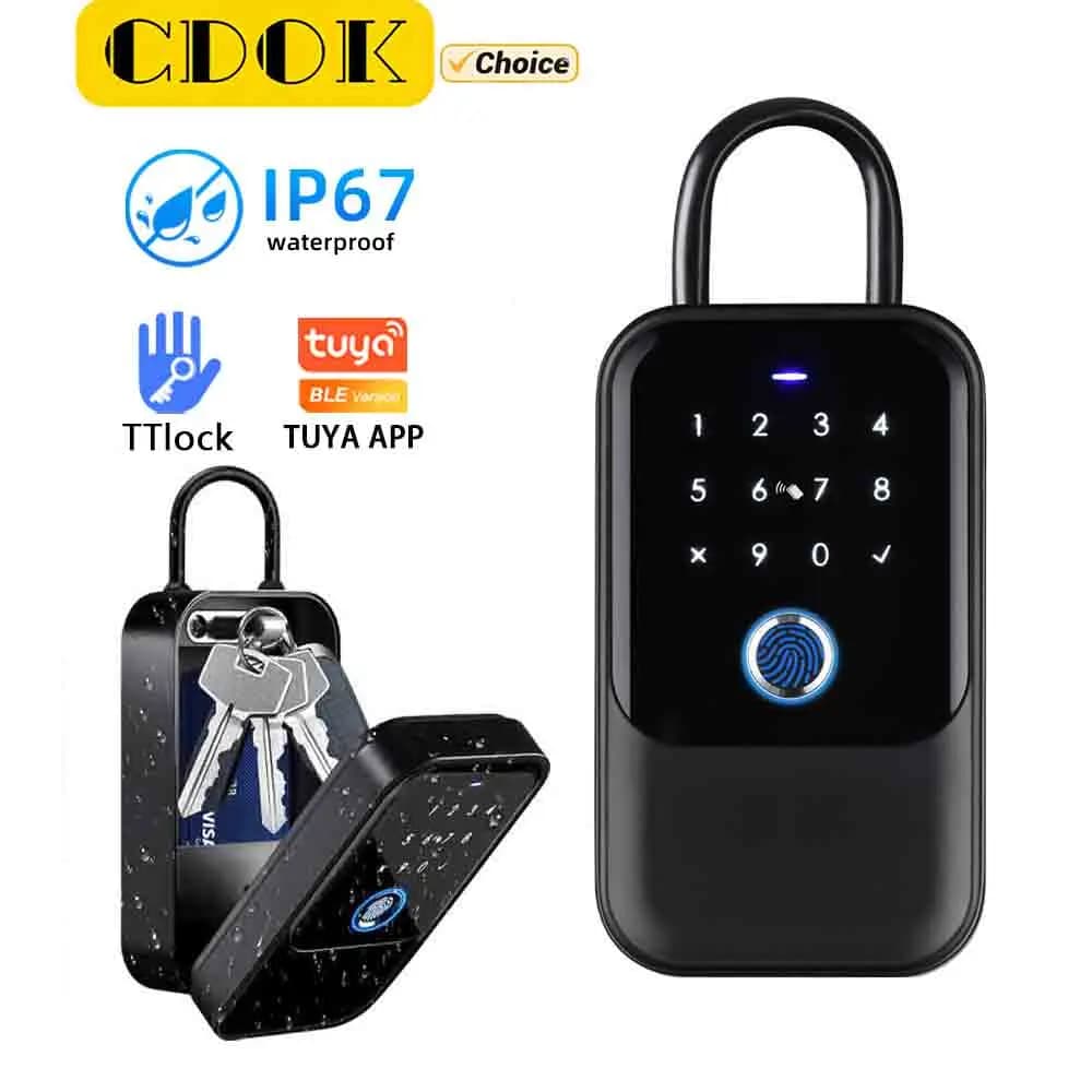 Cassetta portachiavi intelligente CDOK K5 TTlock/Tuya, impermeabile IP67 con protezione solare, sblocco chiave, lega di alluminio rinforzata