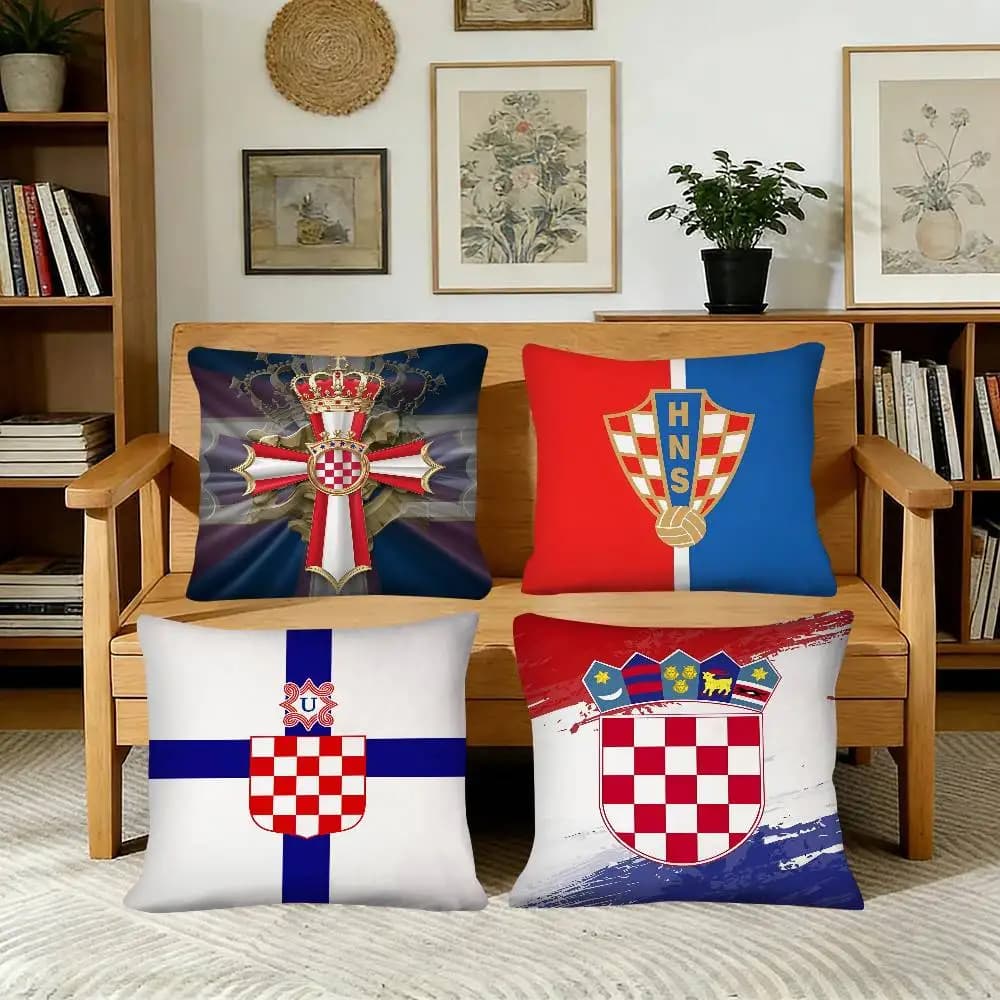 Federa per cuscino con bandiera della Croazia CRO, federa quadrata alla moda per camera da letto, divano, decorazione per il tempo libero