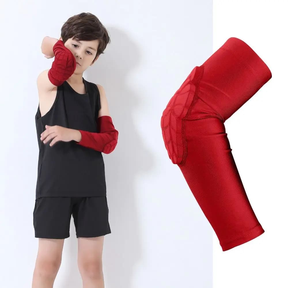 1 Pezzo Protezione Antiurto per Gomito, Imbottitura Spessa e Calda, Protezioni per Gomito a Nido d'Ape Compressive per Basket, Calcio, Pallavolo