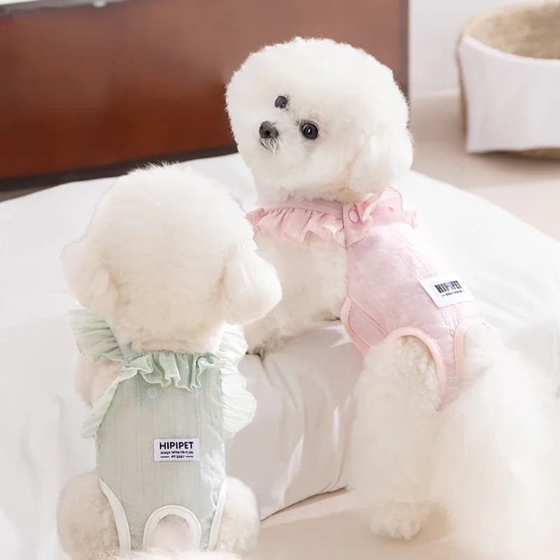 Pink Female Dog Shorts Suspenders Dog Physiological Pants Fashion Dog Diaper Pet Underwear Briefs for Small Medium Girl Dogs