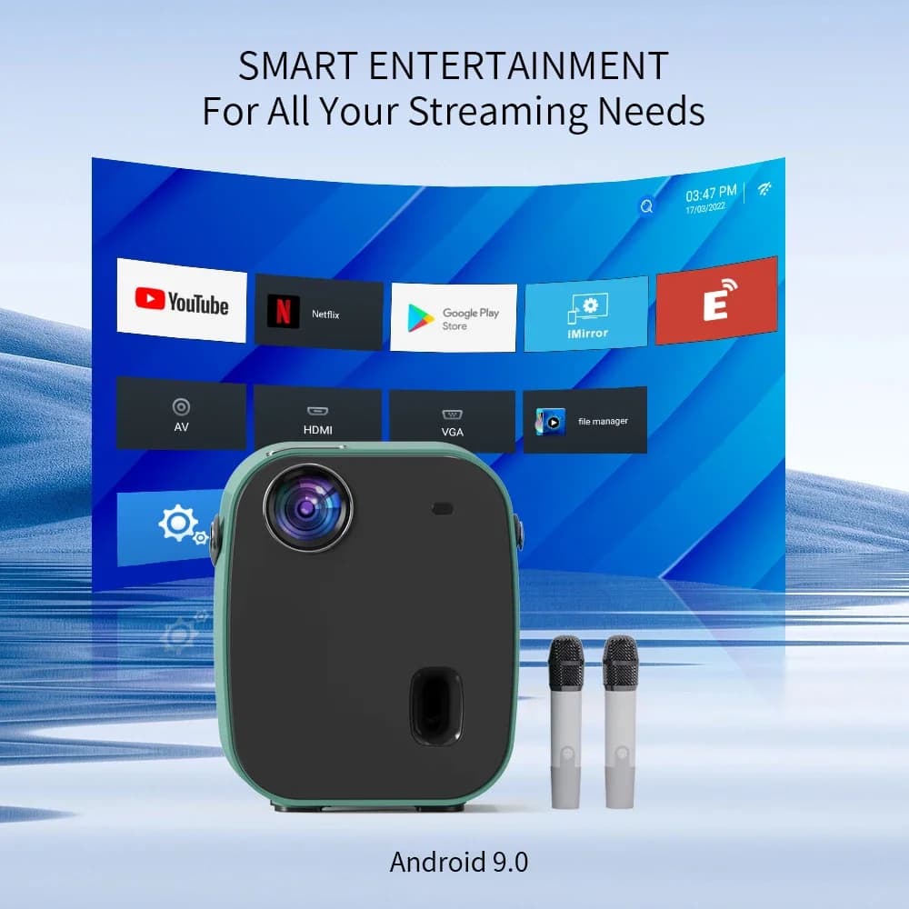LONNST L22 Proiettore intelligente di vendita calda Full Hd Mini portatile Android Wifi Video Proiettore audio di proiezione KTV