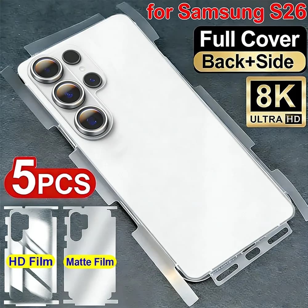HD/Matte Clear Back & Side Full Cover Screen Protectors for Samsung Galaxy S26 Ultra Plus S26+ Flexible Anti-scratch Back Films