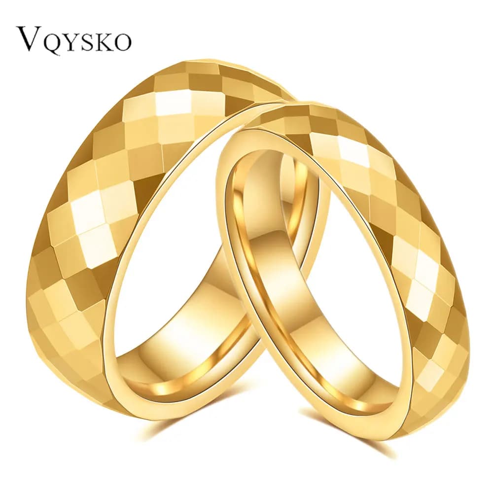 Anello in Acciaio al Tungsteno alla Moda 4MM/6MM per Donne, Anelli Poligonali per Coppie, Gioielli e Accessori per Matrimoni e Feste, Vendita all'Ingrosso